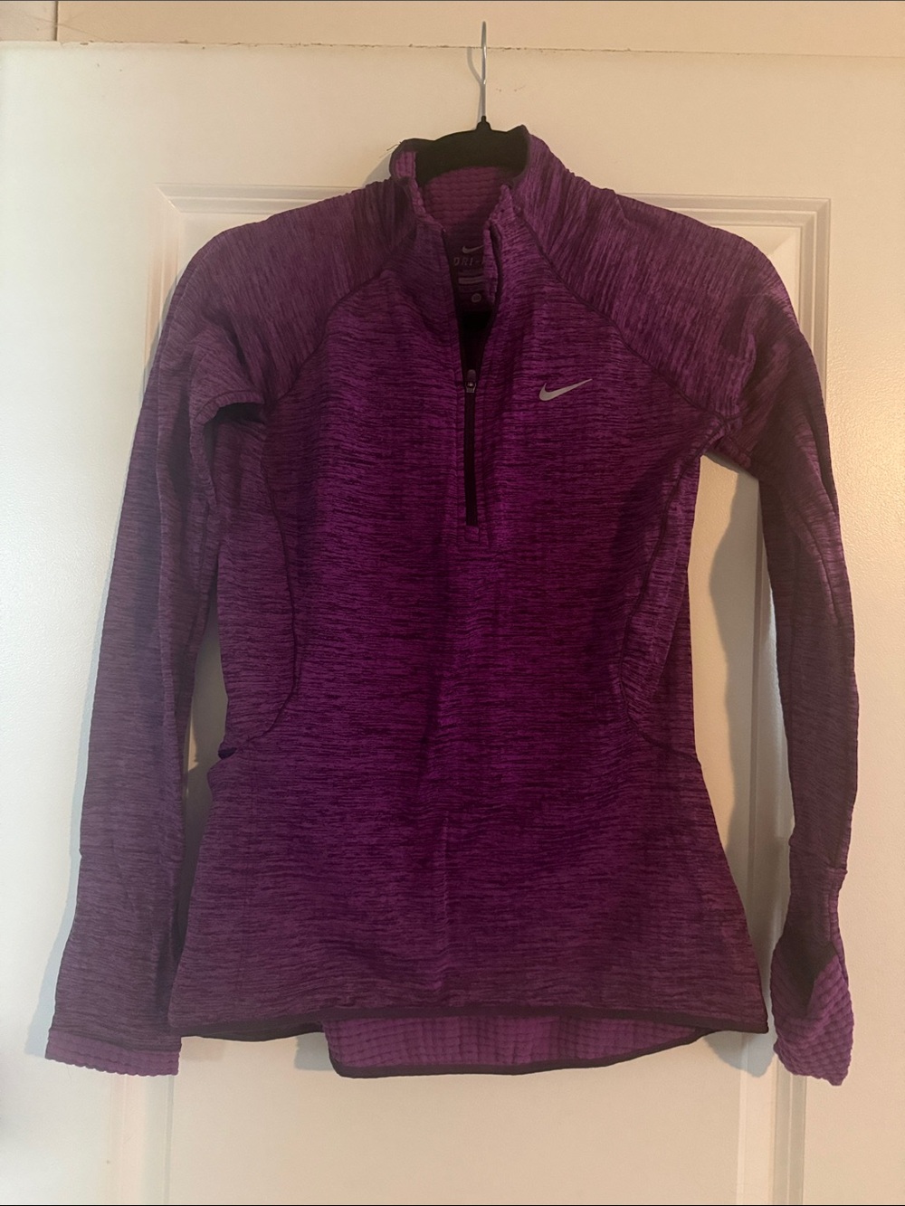 Nike Purple Heathered Quarter-Zip Performance Top